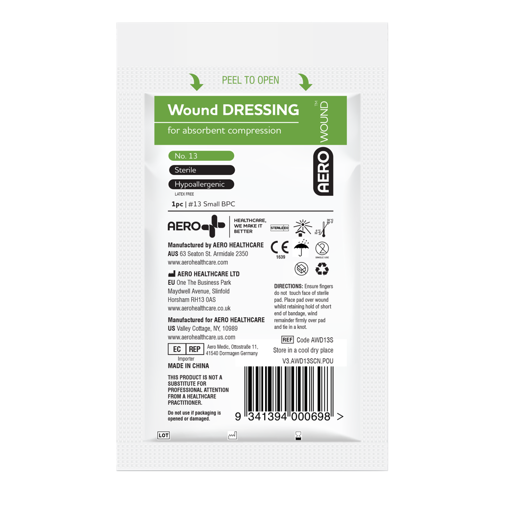 Aero Healthcare AEROWOUND #13 Wound Dressing 8 x 10cm Bag/12