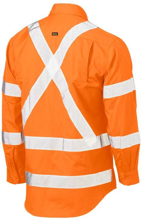 Bisley X Taped Biomotion Hi Vis Cool Lightweight Drill Shirt