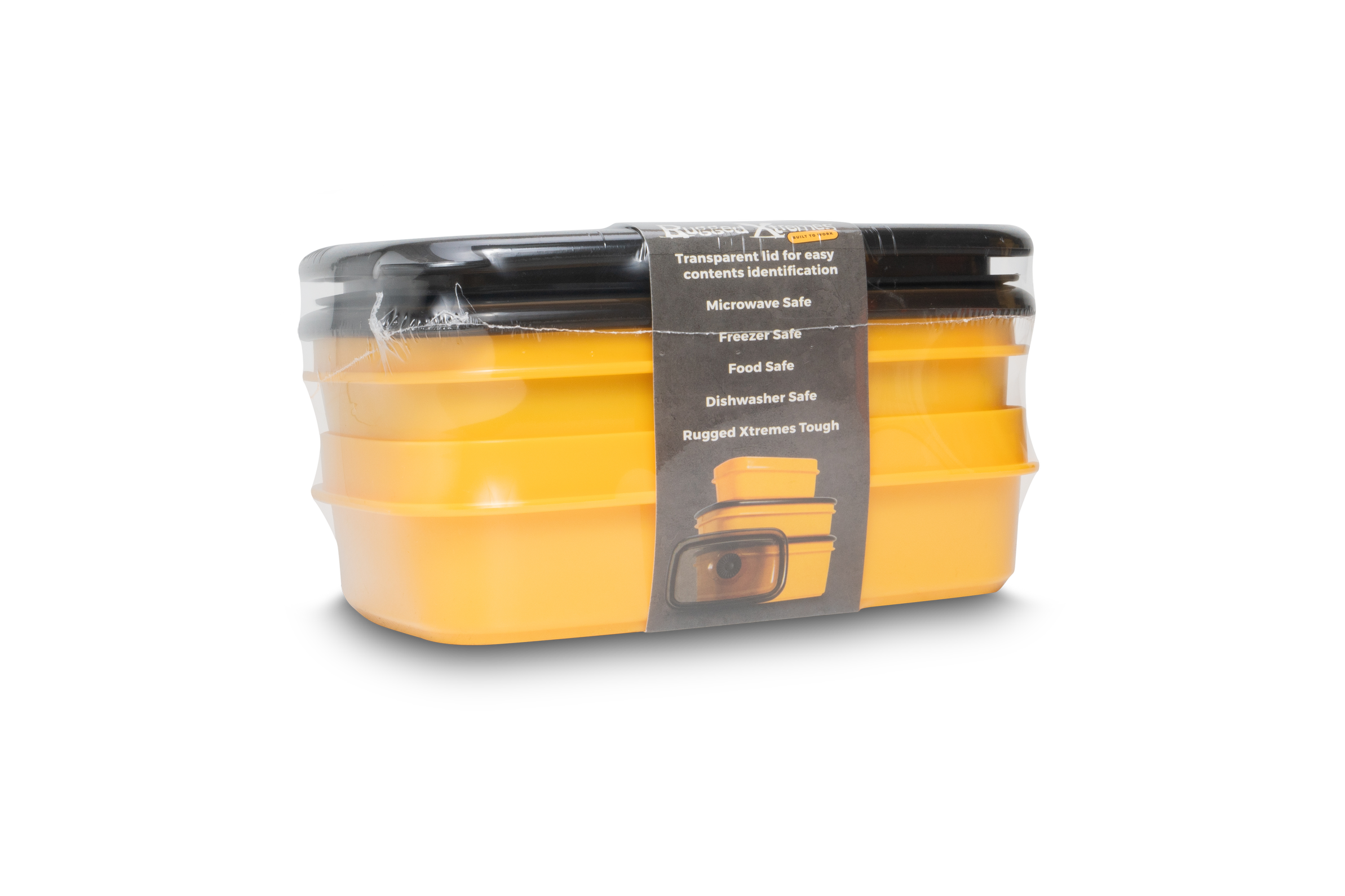 Rugged Xtremes 3 Pack Yellow Assorted Resusable Containers (RX11L001)