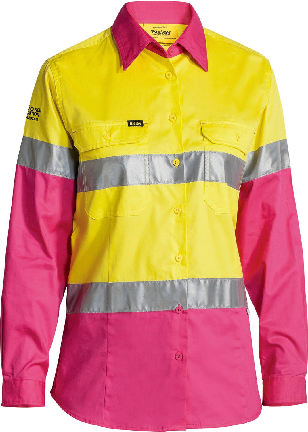 Bisley Women's Taped Hi Vis Cool Lightweight Drill Shirt (BL6696T)