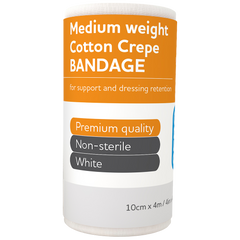 Aero Healthcare AEROCREPE Medium Cotton Crepe Bandage 10cm x 4M Wrap/12