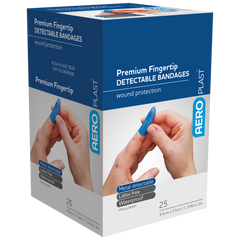 Aero Healthcare AEROPLAST Premium Detectable Fingertip Dressing 7.5 x 4.5cm Box/25