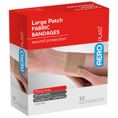 Aero Healthcare AEROPLAST Premium Fabric Large Patch 7.5 x 5cm Box/10