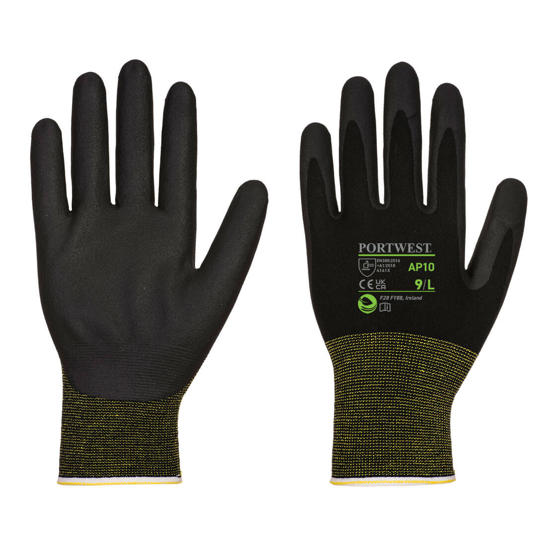 Buy Portwest Grip 15 Nitrile Foam Bamboo Glove (Pk12) (Black/Black
