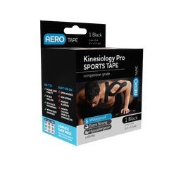 Aero Healthcare AEROTAPE Black Kinesiology Pro Sports Tape 5cm x 5m