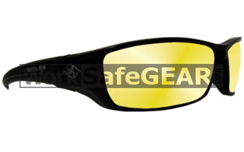 Bandit III Outlaw Fashion Safety Glasses Eye Protection Specs Black Frame, Smoke Lens (2027SBAR)