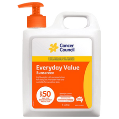 Aero Healthcare CANCER COUNCIL SPF50 Everyday Value Sunscreen Pump 1L