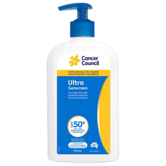 Aero Healthcare CANCER COUNCIL SPF50+ Ultra Sunscreen Pump 500mL