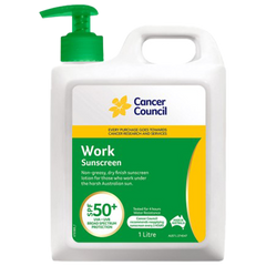 Aero Healthcare CANCER COUNCIL SPF50+ Work Sunscreen Pump 1L