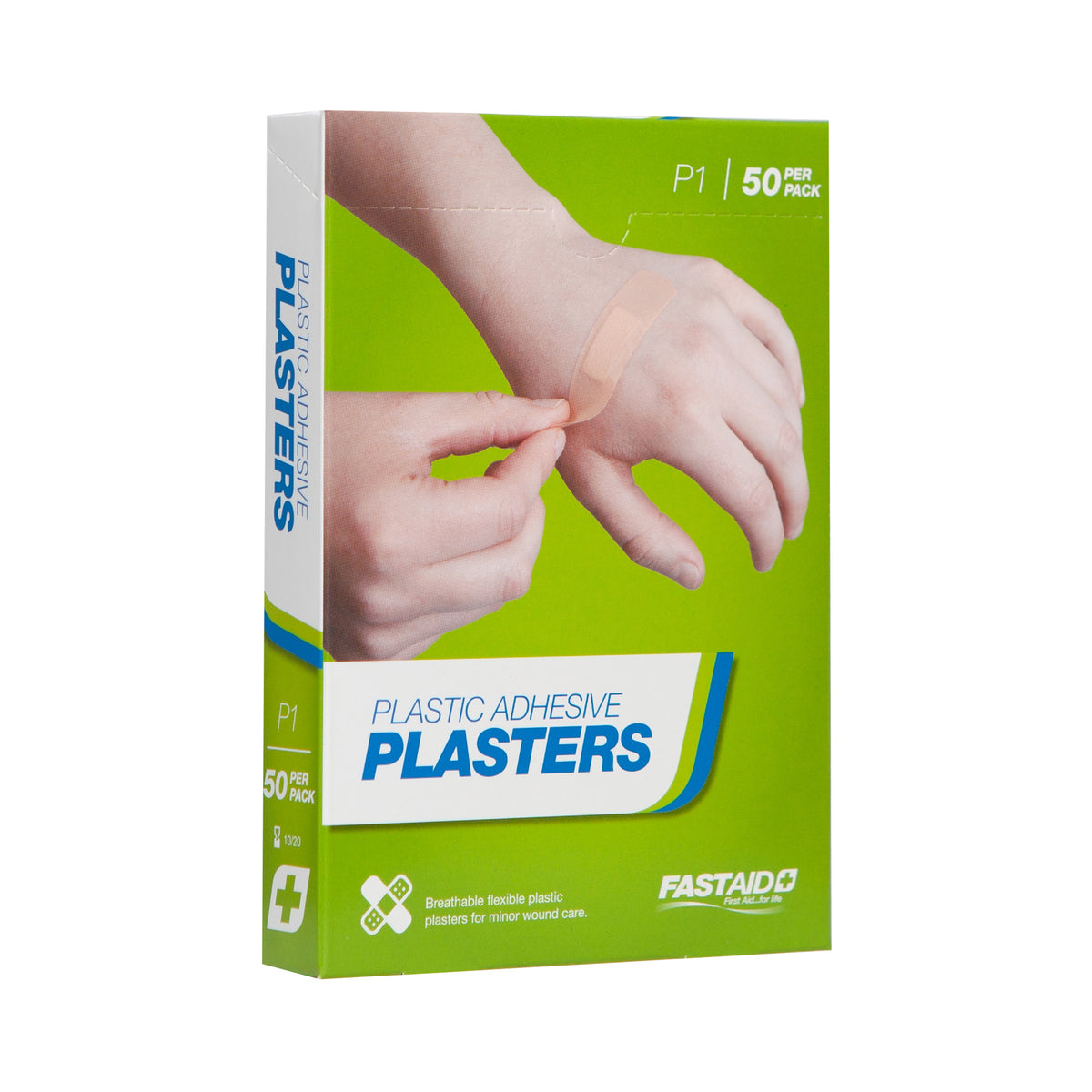FastAid Adhesive Plasters, Plastic, 72 X 19Mm, 50Pk
