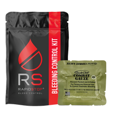 Aero Healthcare RAPIDSTOP Bleeding Control Kits - Medium, Plastic Pouch - Combat Gauze