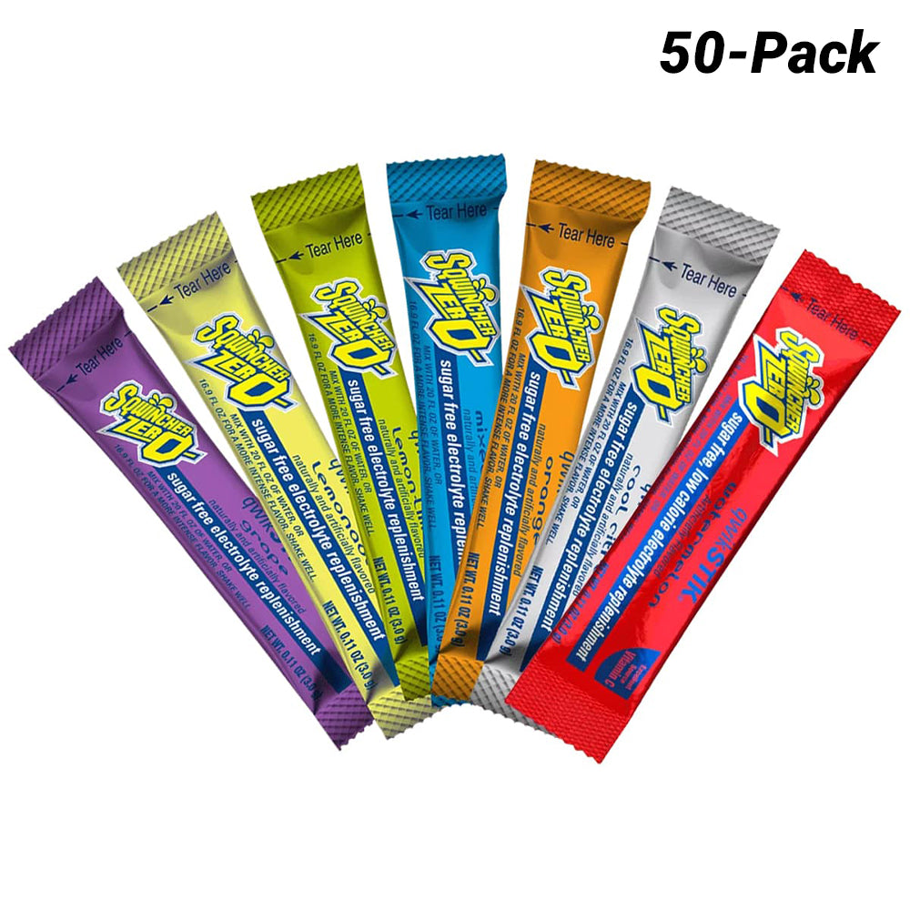 Sqwincher Sugar Free Qwik Stiks (BEST BEFORE 14TH DEC) - Mixed Flavours, Pack of 50