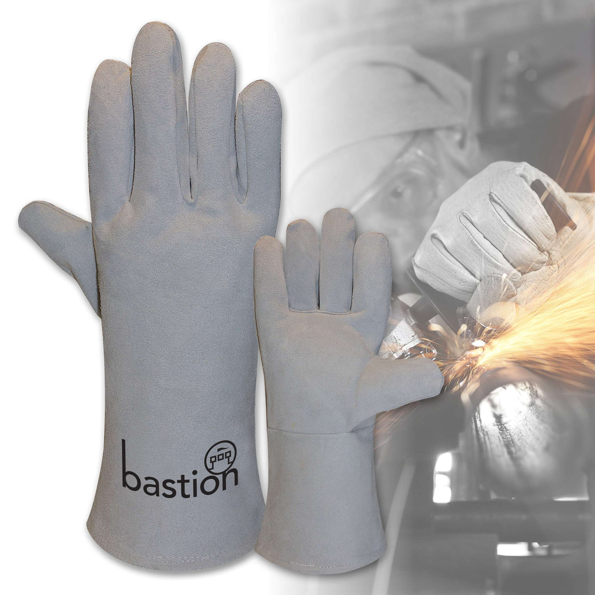 Bastion Carmona 300mm Leather Gloves, X Large - Size 11 - Size L/11 (Pack of 12 Pairs)