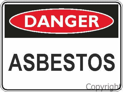 DANGER ASBESTOS Flute Safety Sign 450x600mm