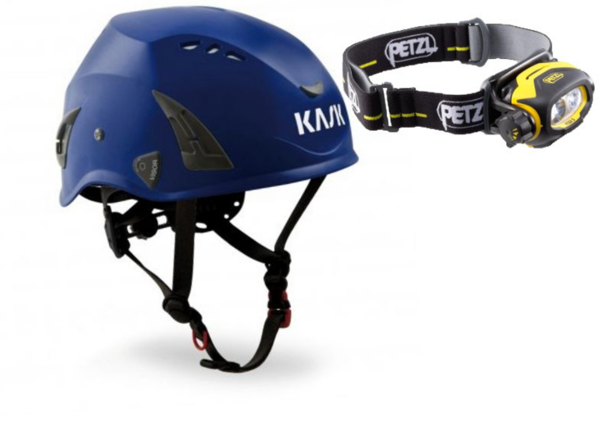 KASK HP+ Blue Helmet & Pixa 3 Headlamp