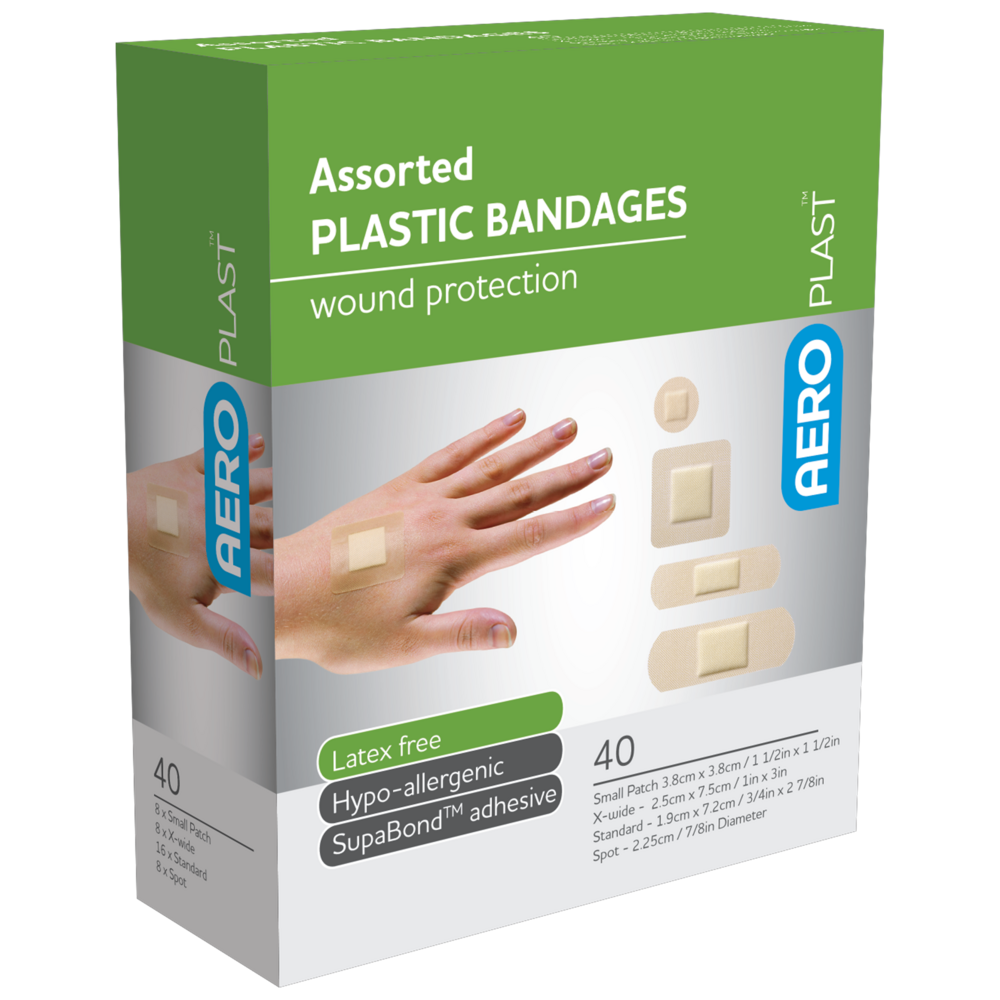 Aero Healthcare AEROPLAST Plastic Assorted Dressings Box/40