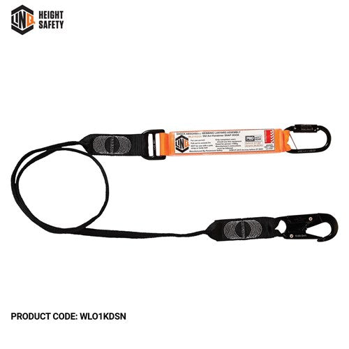 LINQ Elite Single Leg Shock Absorbing Webbing Lanyard