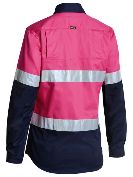 Bisley Women's Taped Hi Vis Cool Lightweight Drill Shirt