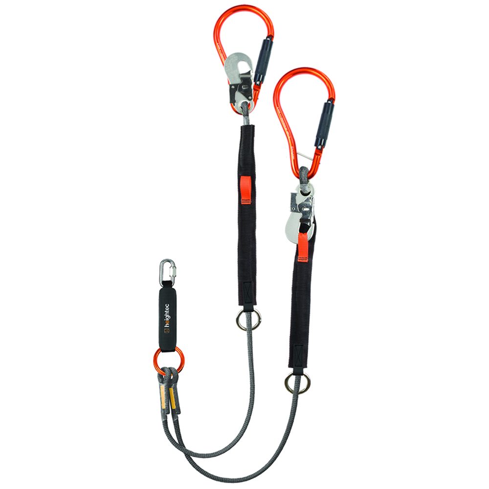 Heightec ELITE twin lanyard - oval 1.75m dual hooks clip