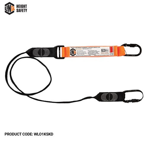 LINQ Elite Double Leg Shock Absorbing Webbing Lanyard