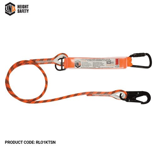 LINQ Single Leg Kernmantle 2M Shock Absorb Rope Lanyard