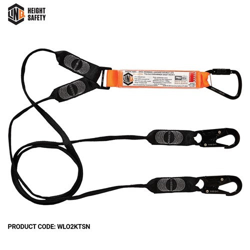 LINQ Elite Double Leg Shock Absorbing Webbing Lanyard