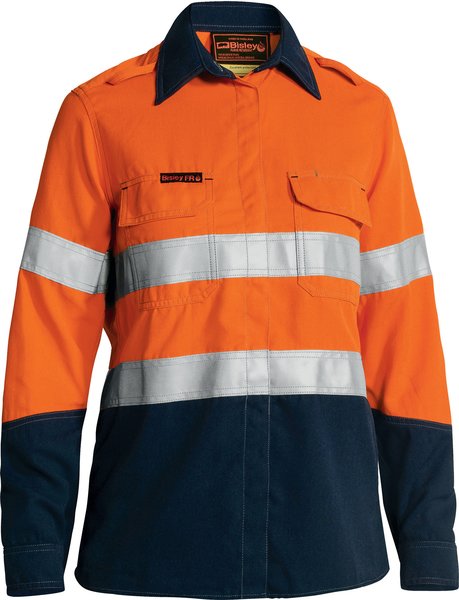 Bisley TenCate Tecasafe Plus 700 Women's Taped Hi Vis FR Vented Shirt