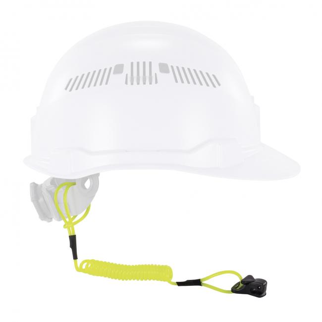 ERGODYNE SQUIDS 3158 COIL HARD HAT LANYARD WITH CLAMP - LIME (19159)