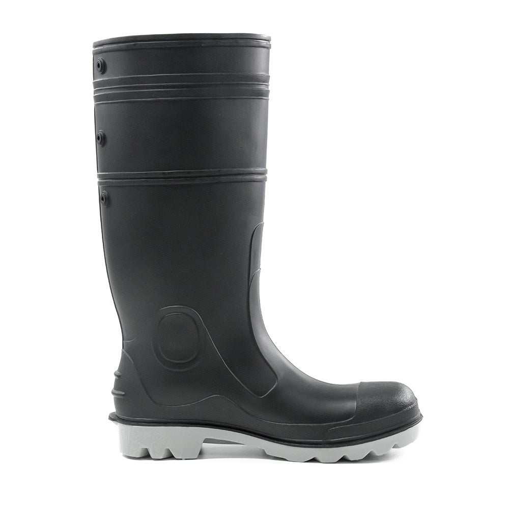 Bison Gumboot Inca Pvc Black Grey