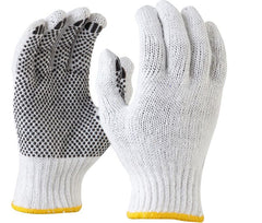 Maxisafe Bleached, Knitted Poly Cotton, Polka Dot Glove - Mens (12 Pairs)
