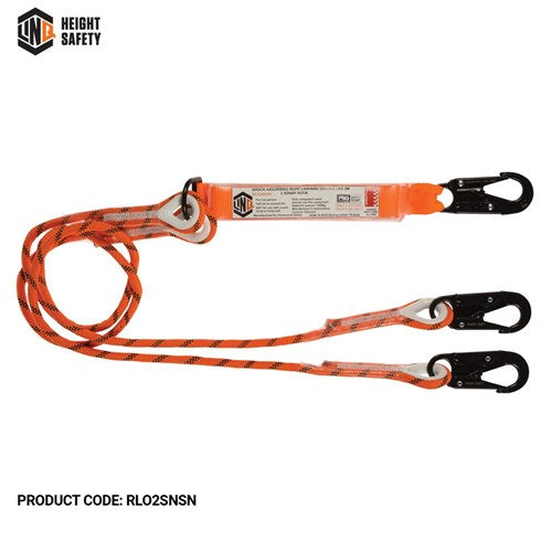 LINQ Double Leg Kernmantle 2M Shock Absorb Rope Lanyard