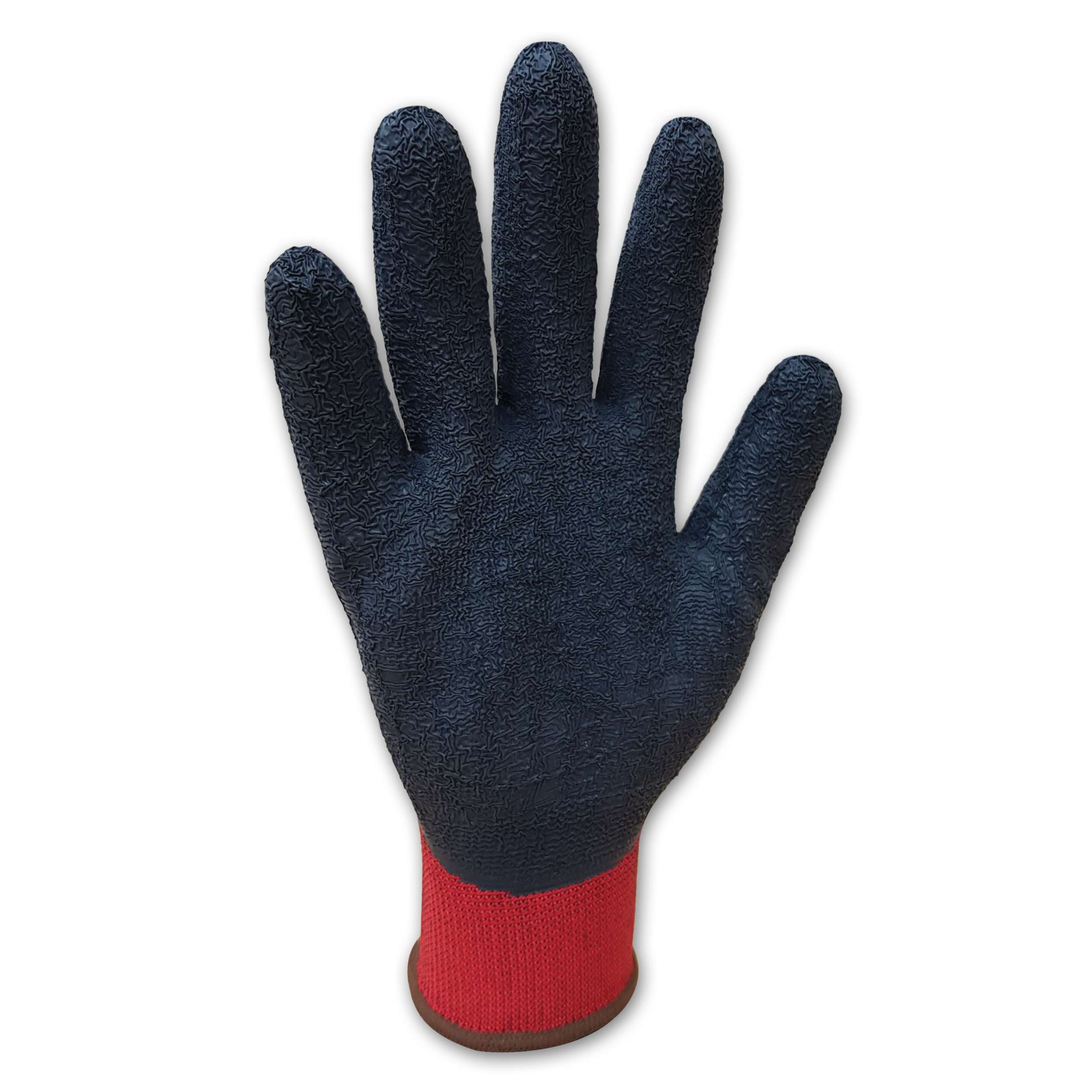 Bastion Munich  Red  Nylon  Gloves - Black Crinkled Latex Coating