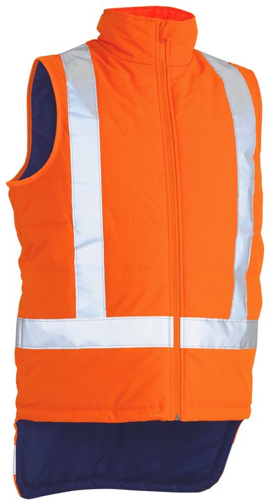 Bisley Taped Hi Vis Puffer Vest with X Back