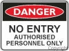 DANGER NO ENTRY 225 x 300mm Metal