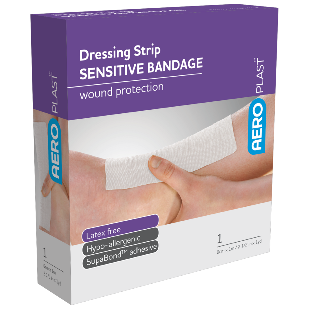 Aero Healthcare AEROPLAST Sensitive Dressing Strip 6cm x 1M