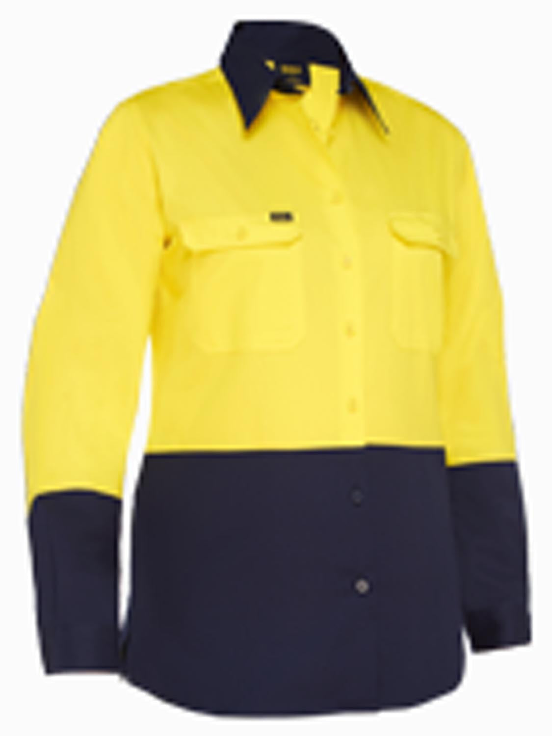 Bisley Women's Cool Lightweight Hi Vis Drill Shirt (BL6895)