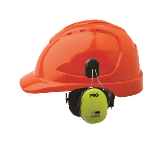 ProChoice V9 Hard Hat Vented Orange (HHV9-O) with Python Earmuffs (HHEMPYTS)