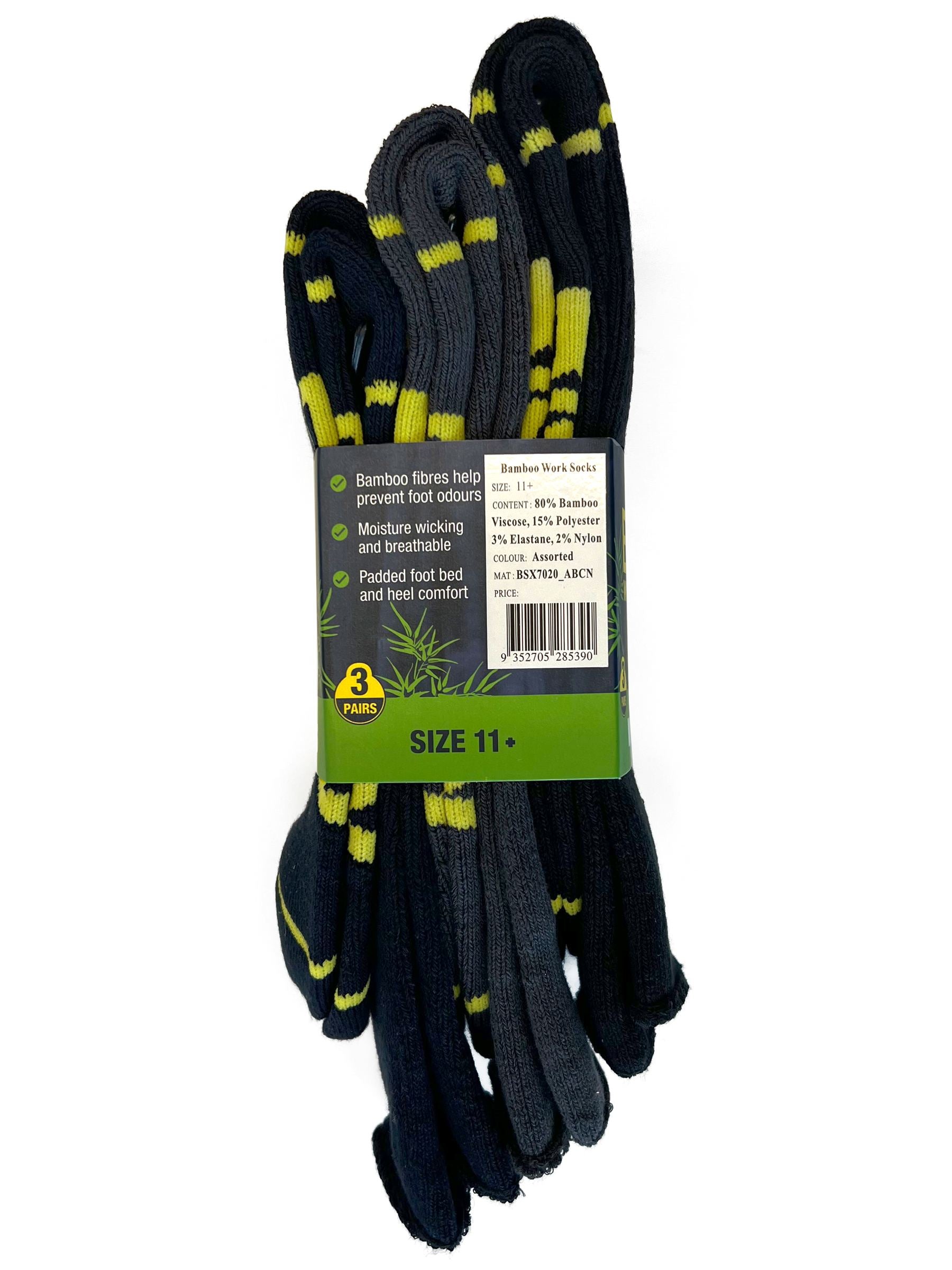 (3 pack) Bisley 11 Bamboo Work Sock (BSX7020)