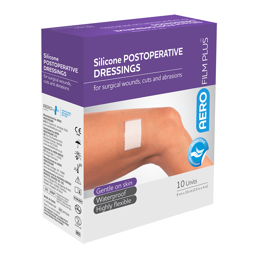 Aero Healthcare AEROFILM PLUS Sensitive Silicone Postoperative Dressing 9 x 10cm  Box/10