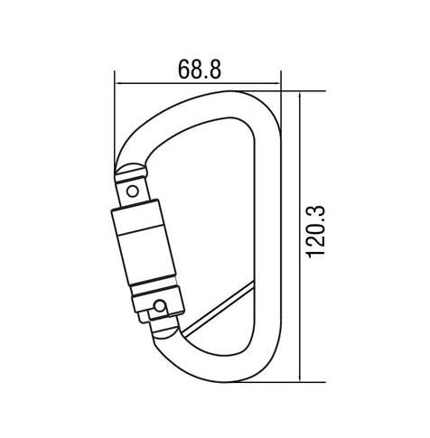 Austlift 40kN Triple Action Karabiner Steel with Captive Pin (916803)