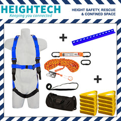 Roofer's Kit with Harness, 15kN Roof Anchor, Roof Handles and 25m Ropeline