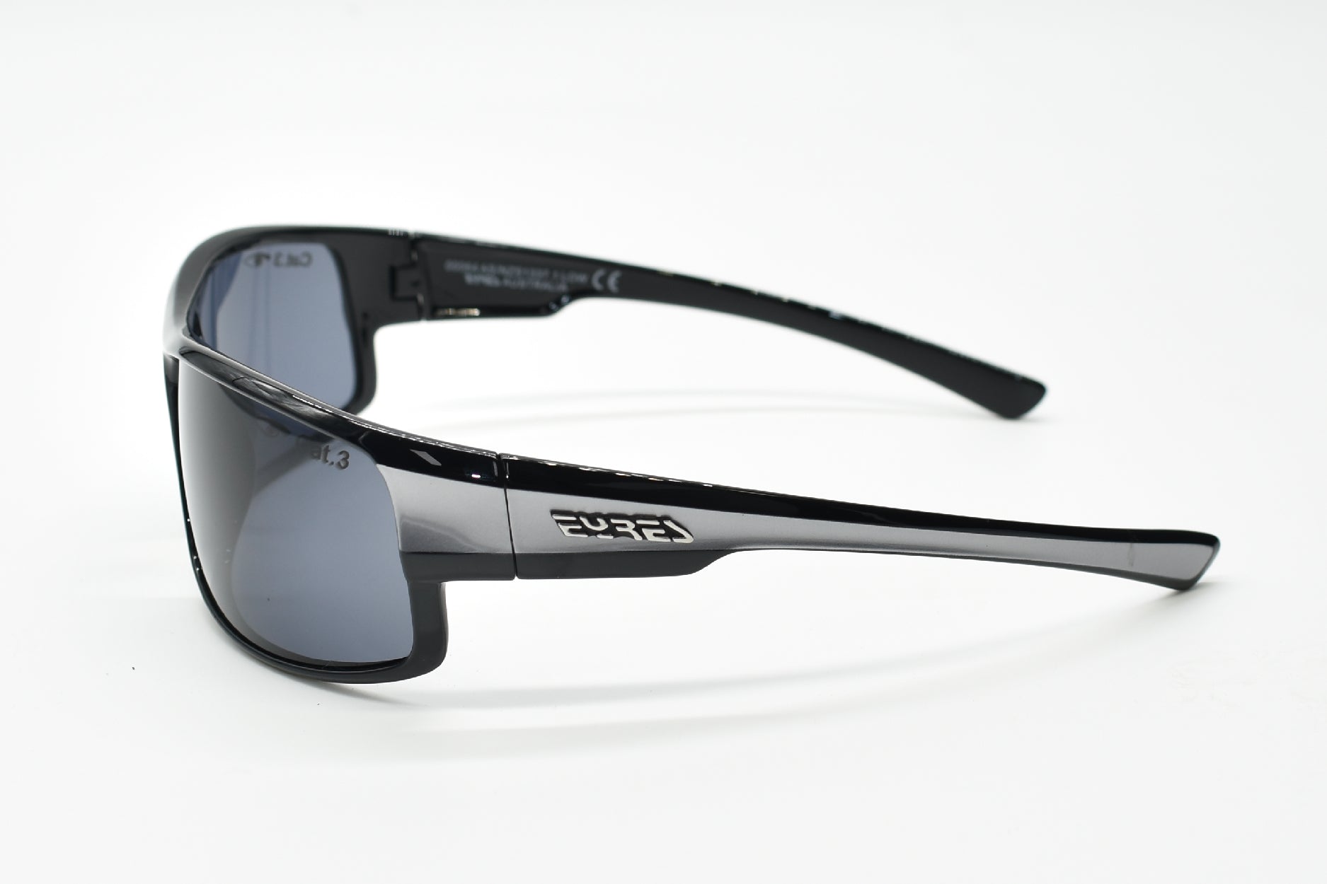 EYRES 4EVER  Shiny Black & Silver Frame Grey Lens