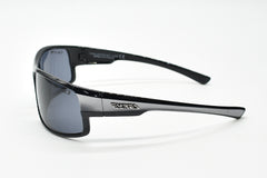 EYRES 4EVER  Shiny Black & Silver Frame Grey Lens