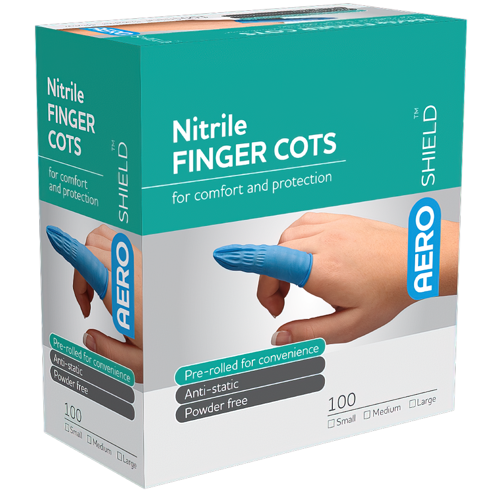 Aero Healthcare AEROSHIELD X-Large Nitrile Finger Cots Box/100