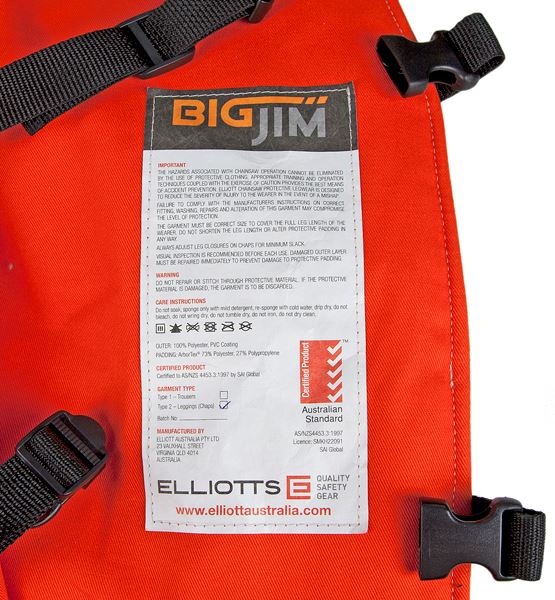 Elliotts Big Jim Chainsaw Chaps - CXT Style Proban