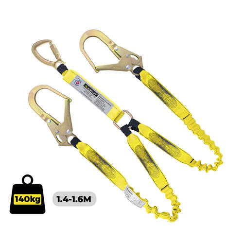 Austlift Lanyard Double Elasticated Triple Action/Scaffold Hook Comply AS1891.5