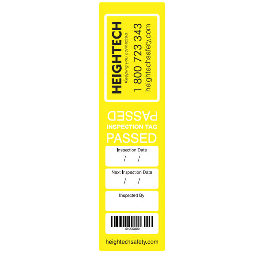 Height Safety Fall Protection Inspection Test Tag