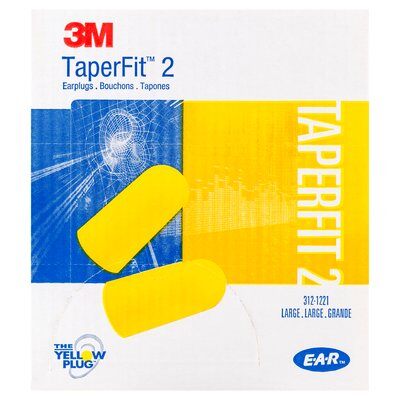 3M E-A-R TaperFit 2 Large Uncorded Earplugs Poly Bag 200 pairs/box