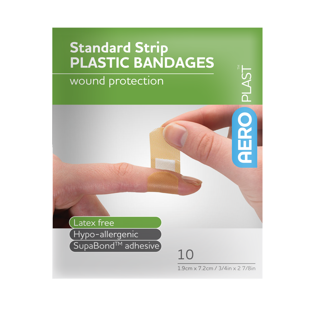Aero Healthcare AEROPLAST Plastic Standard Strip 7.2 x 1.9cm Env/10