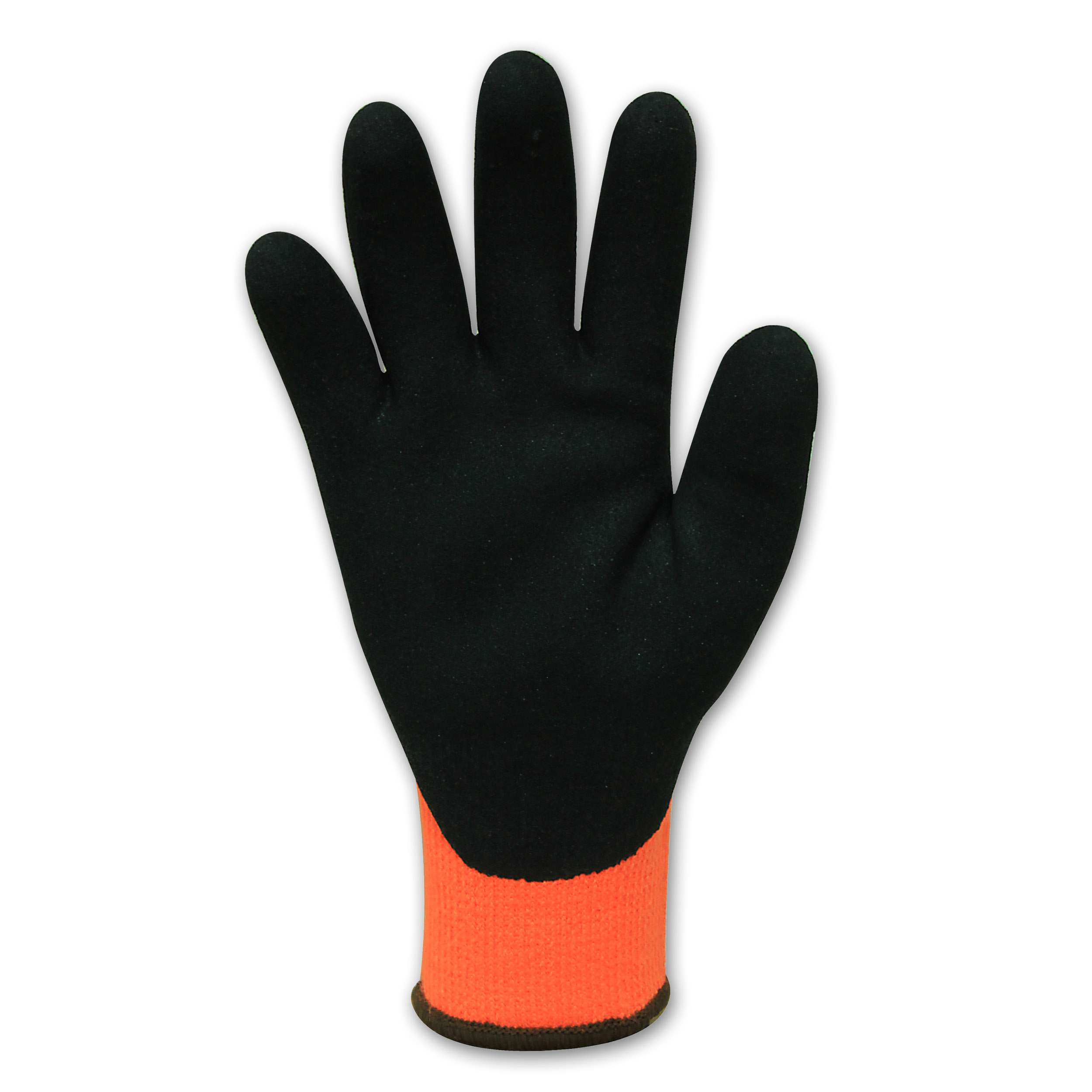 Bastion Modina  Cut 3 Orange Acrylic  Thermal  Gloves - Black Sandy Latex Coating